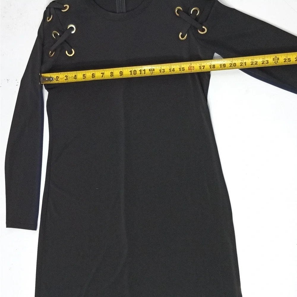 MK Elegant Black Dress with Gold Accents size M pre owned Exellent condition